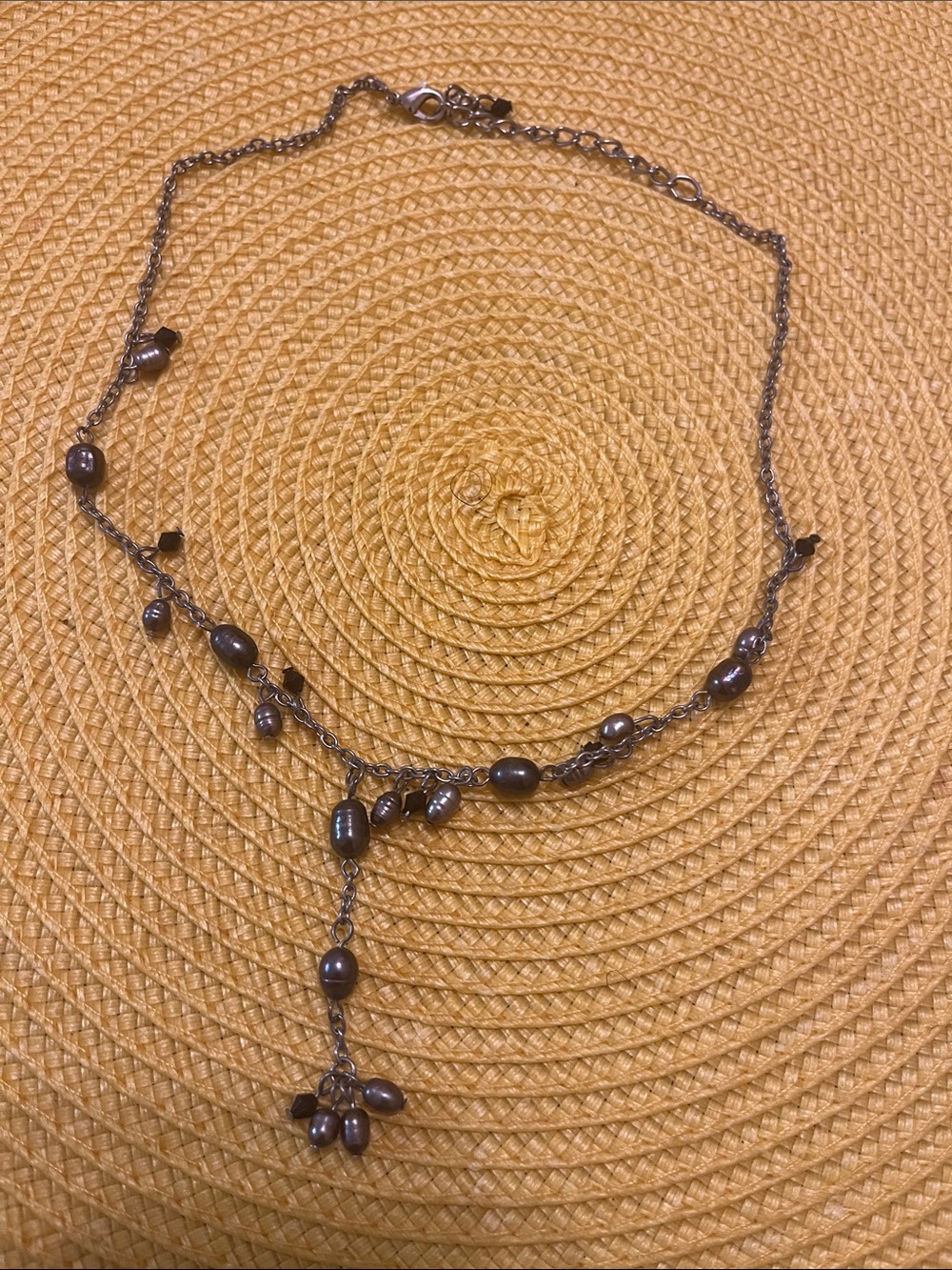 Delicate Black Pearl Y-Drop Necklace